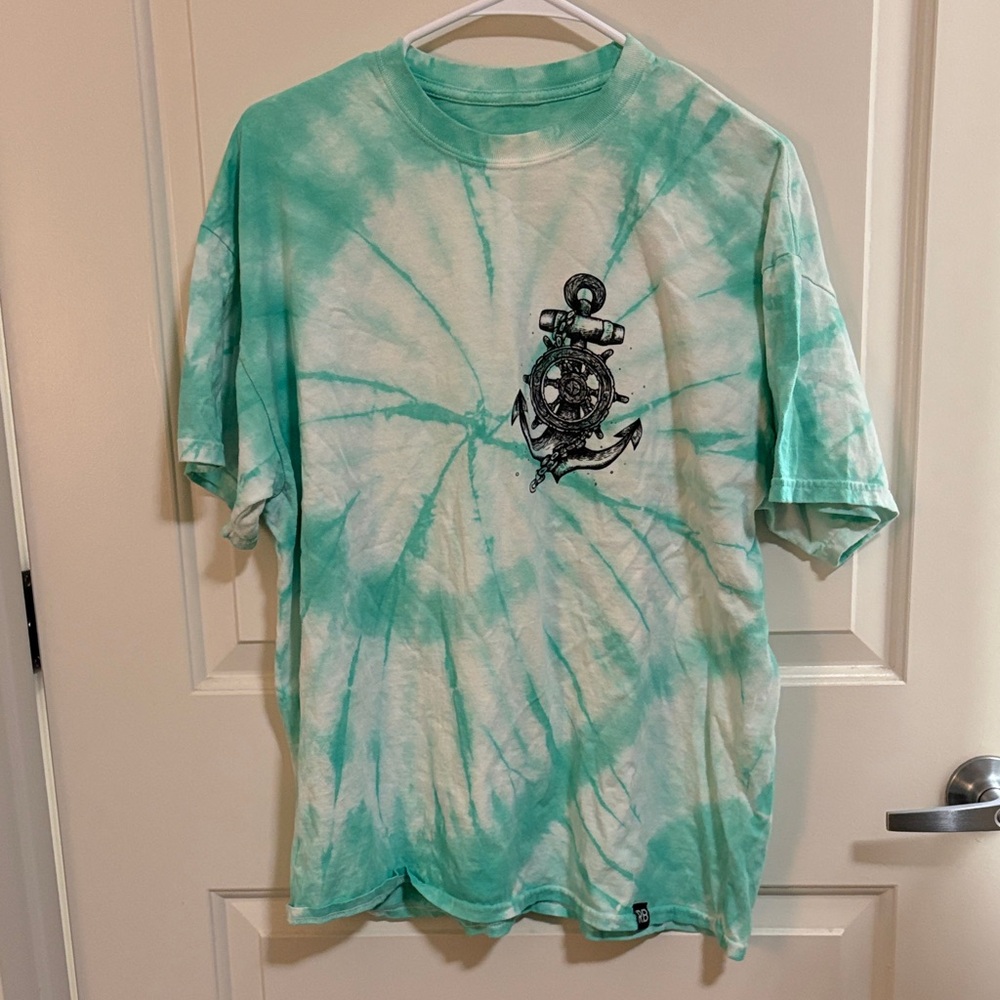 RELENTLESS BETRAYAL XL Tie-Dye Anchor Graphic Men's Shirt - Green